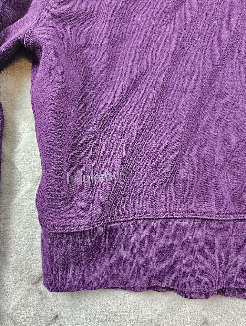 lululemon Perfectly Oversized Cropped Crewneck Sweatshirt Womens Large Pruple - Picture 7 of 8